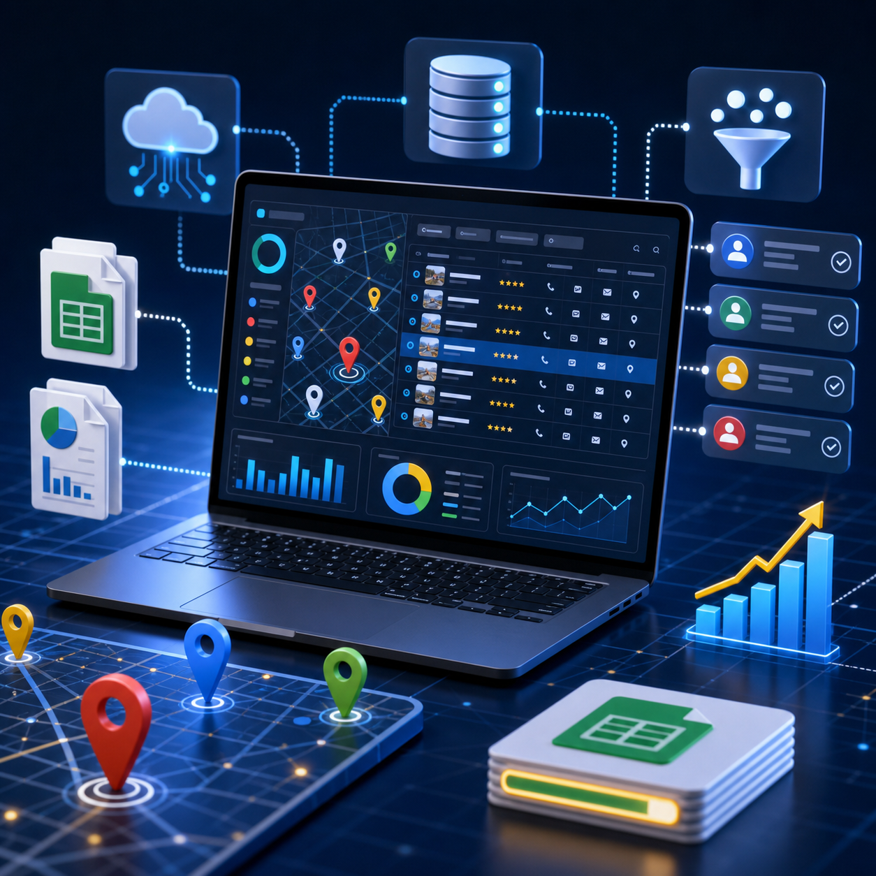 Infivom digital growth system visual with lead data and analytics dashboard
